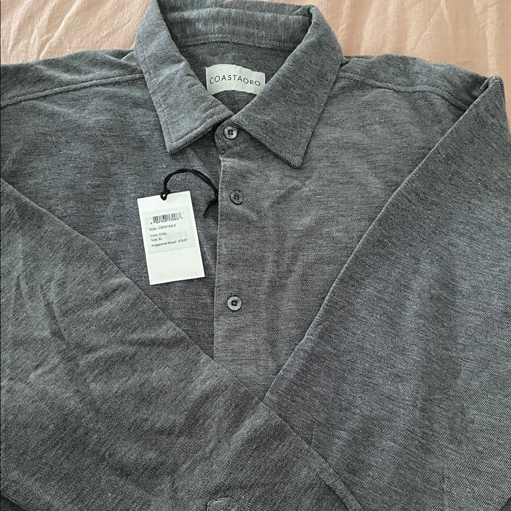 Coastaboard Men's Grey Casual Button-Down Shirt